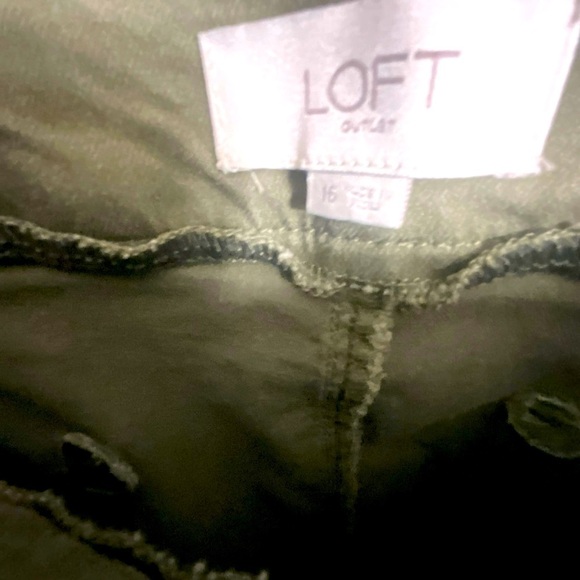 Loft Curvy High Rise Straight Leg Pants in Olive Green - Picture 5 of 10